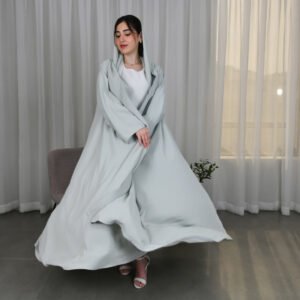 عباية صيفية لف بتصميم كلوش أنيق بلون التيفاني المميز